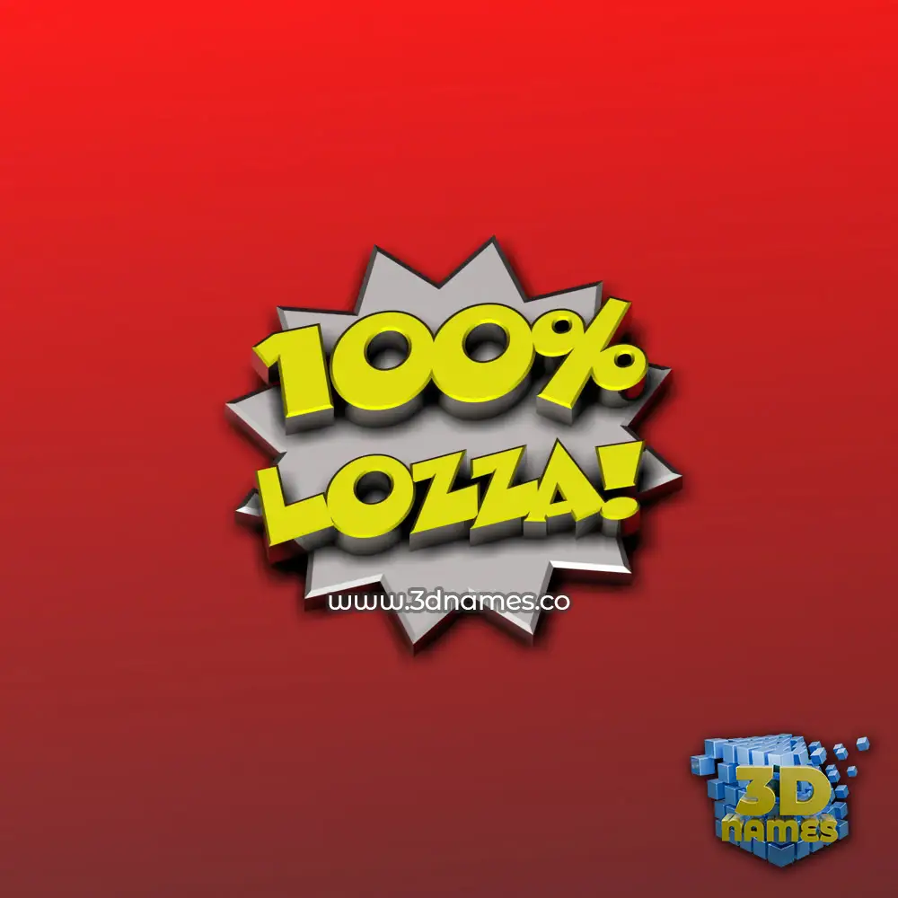 lozza in 100 Percent style - 3D name wallpaper