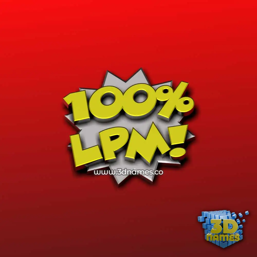 lpm in 100 Percent style - 3D name wallpaper