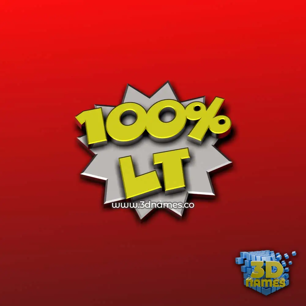 lt in 100 Percent style - 3D name wallpaper