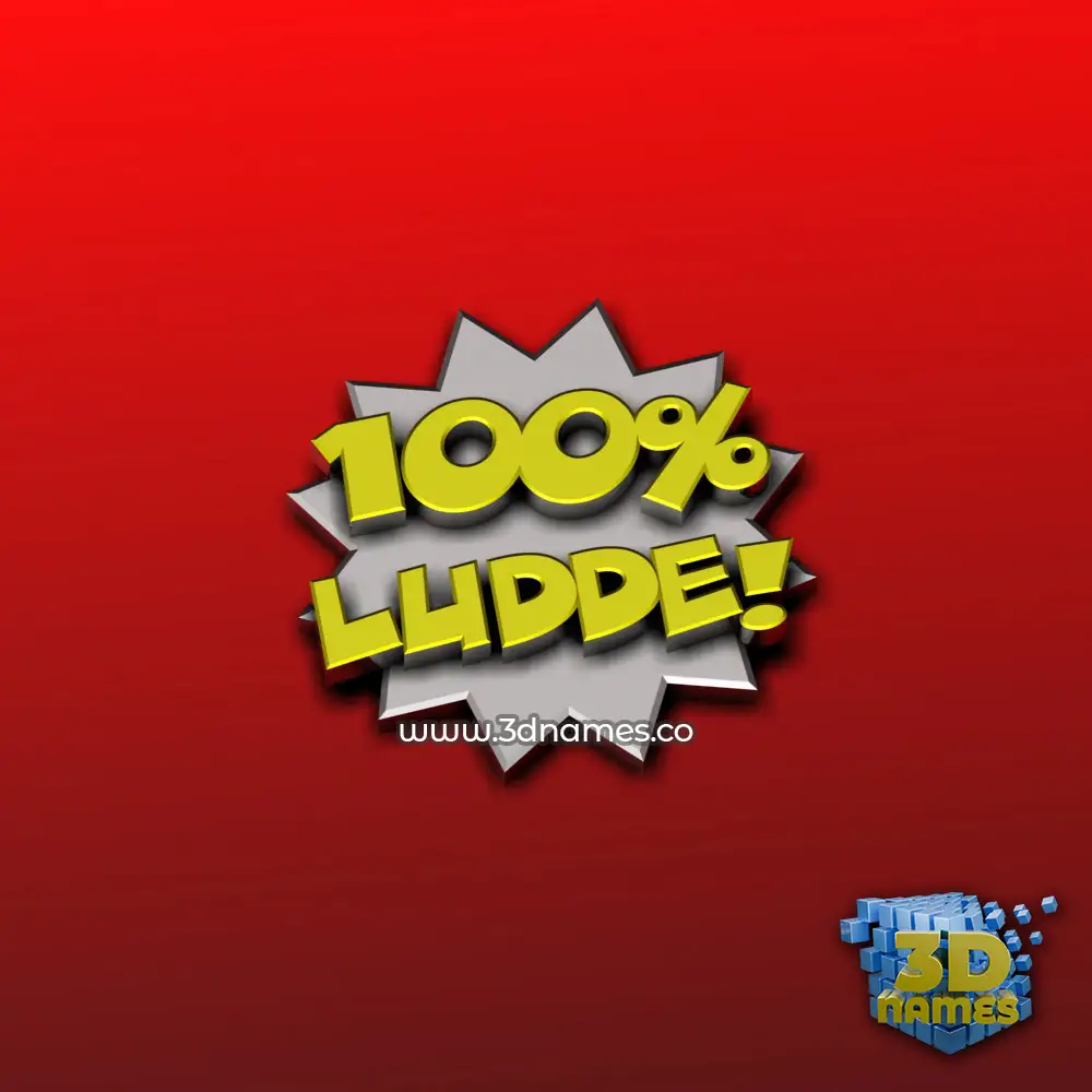 ludde in 100 Percent style - 3D name wallpaper