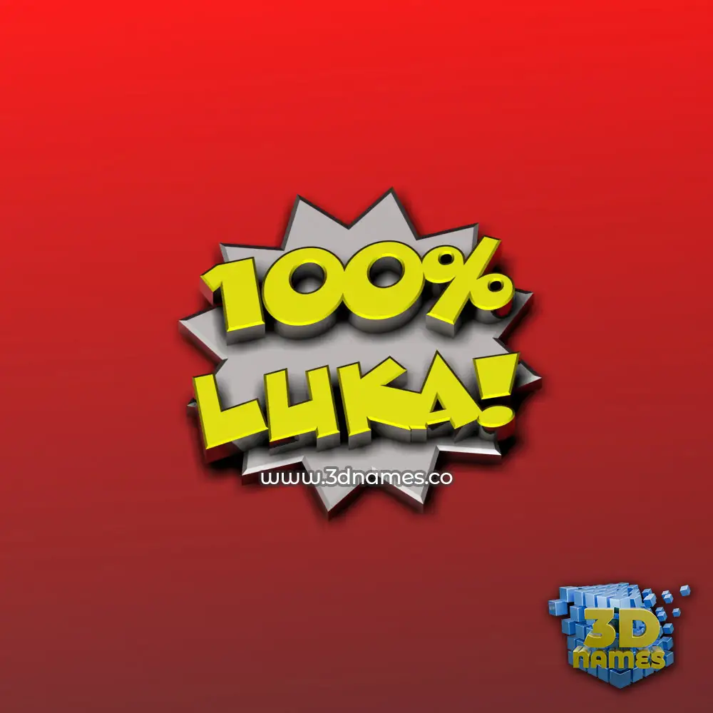 luka in 100 Percent style - 3D name wallpaper