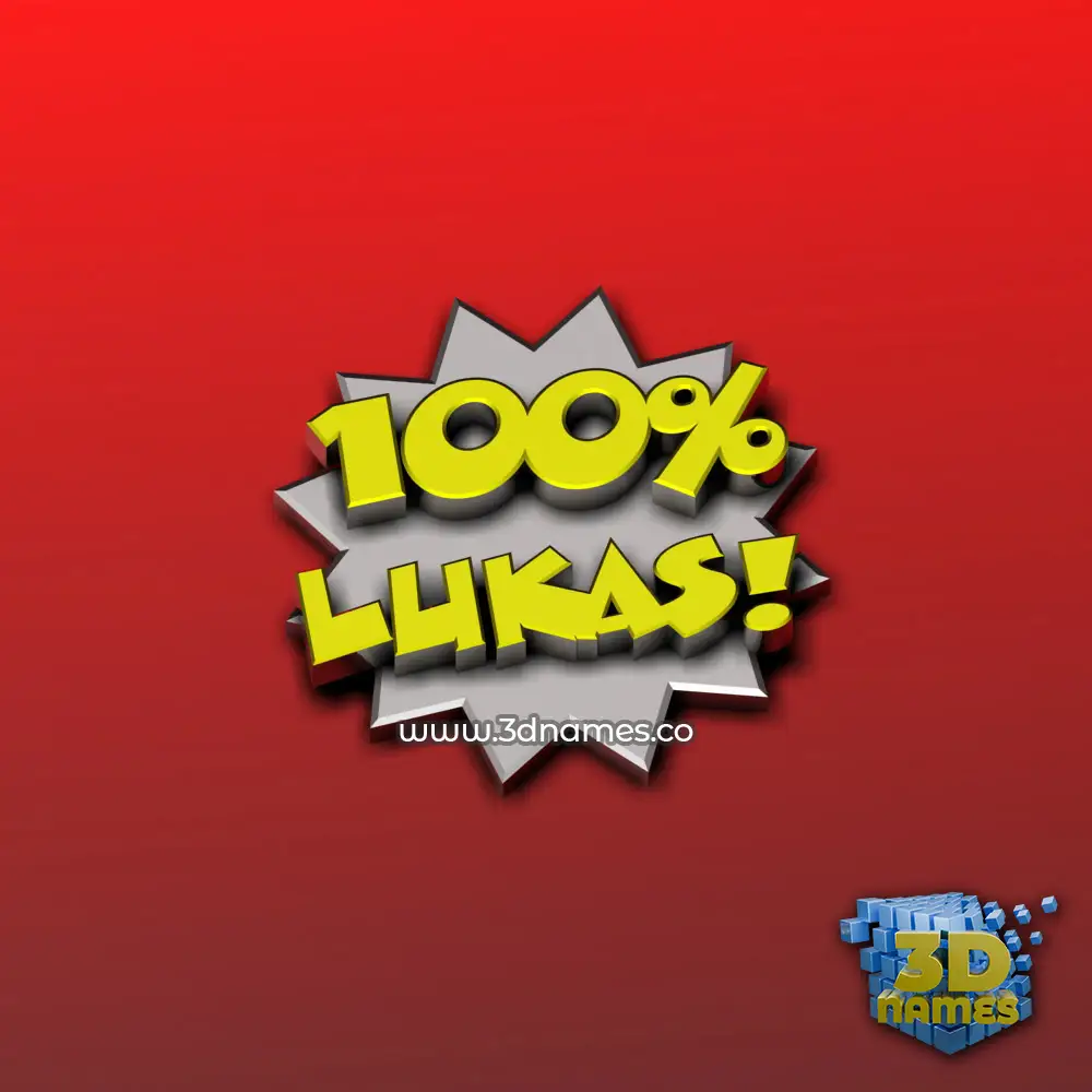 lukas in 100 Percent style - 3D name wallpaper