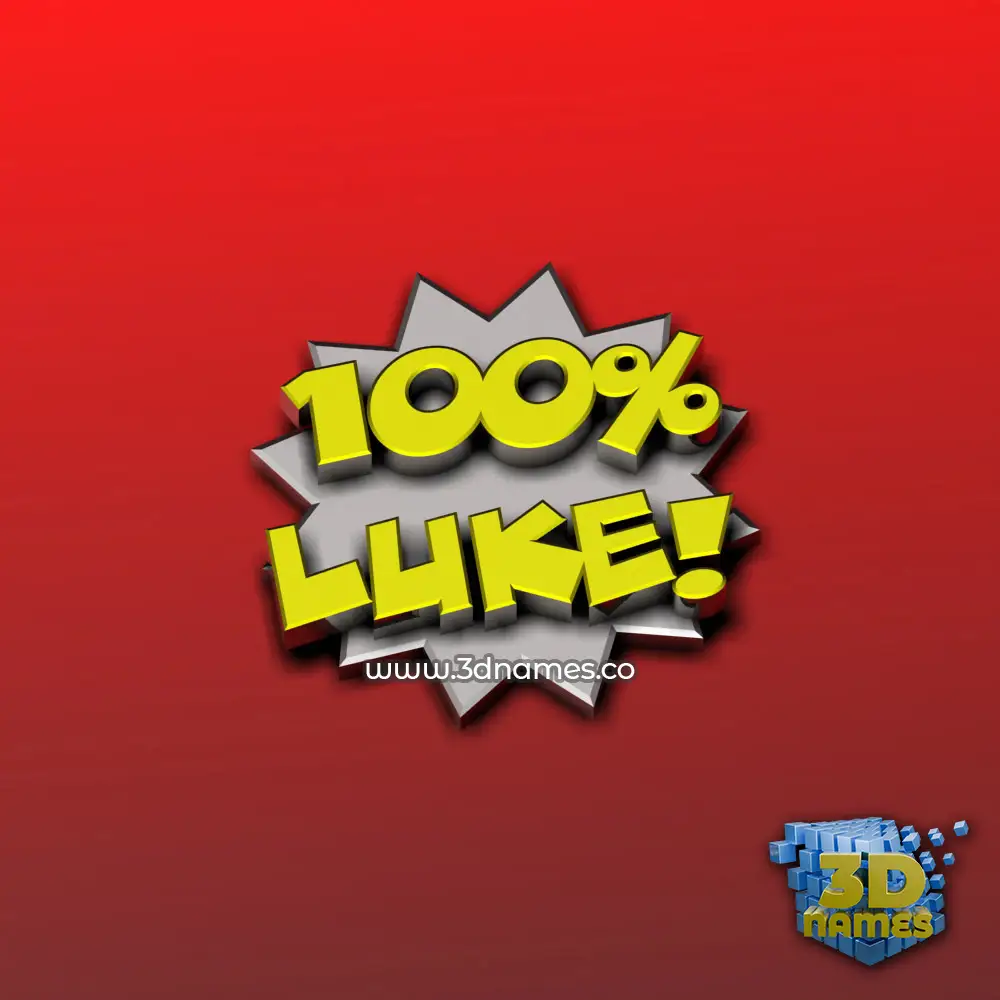 luke in 100 Percent style - 3D name wallpaper