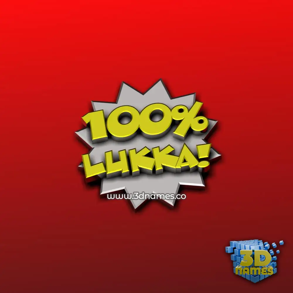 lukka in 100 Percent style - 3D name wallpaper