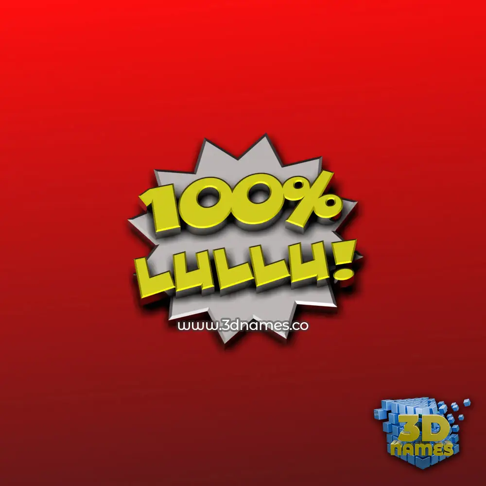 lullu in 100 Percent style - 3D name wallpaper
