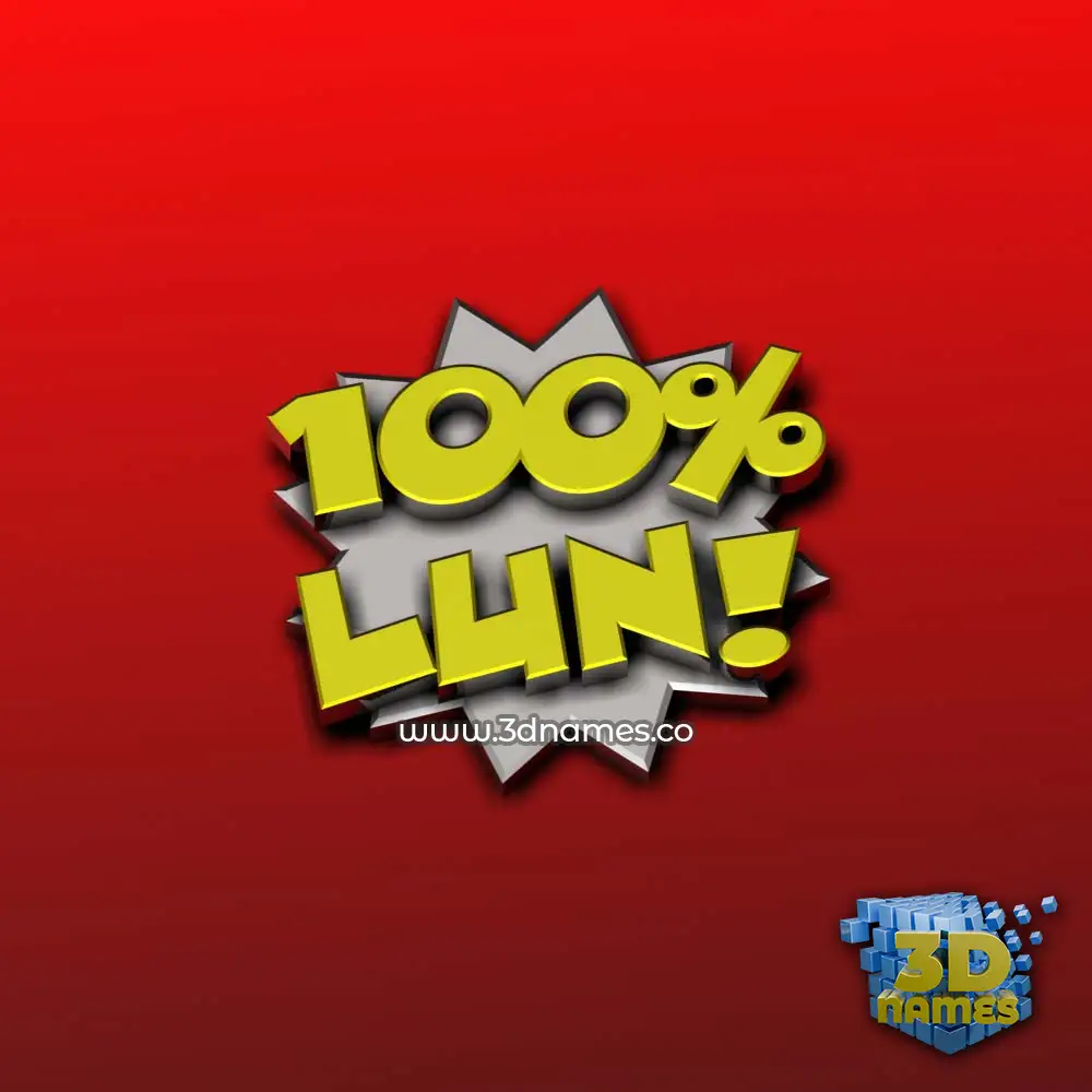 lun in 100 Percent style - 3D name wallpaper