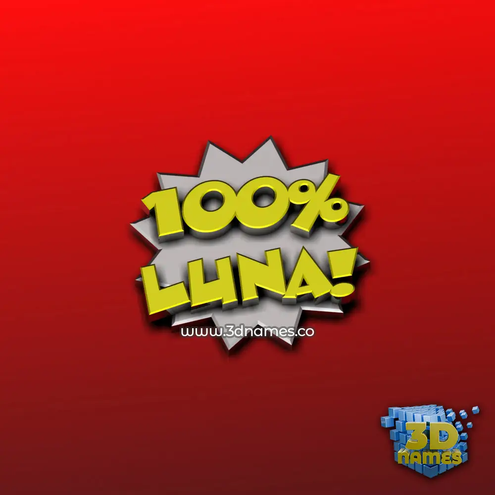 luna in 100 Percent style - 3D name wallpaper