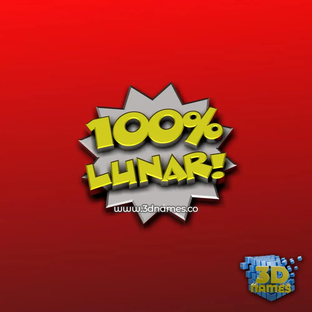 lunar in 100 Percent style - 3D name wallpaper