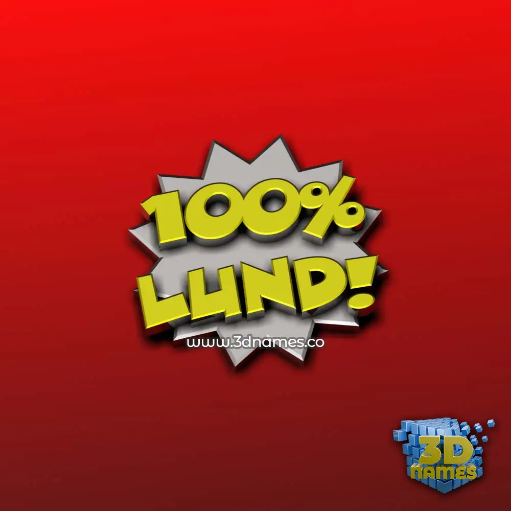 lund in 100 Percent style - 3D name wallpaper
