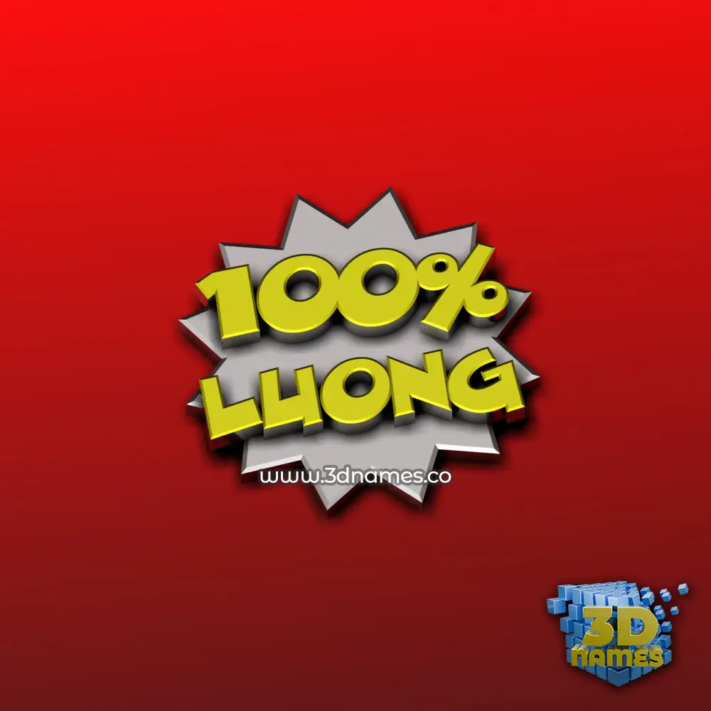 luong in 100 Percent style - 3D name wallpaper