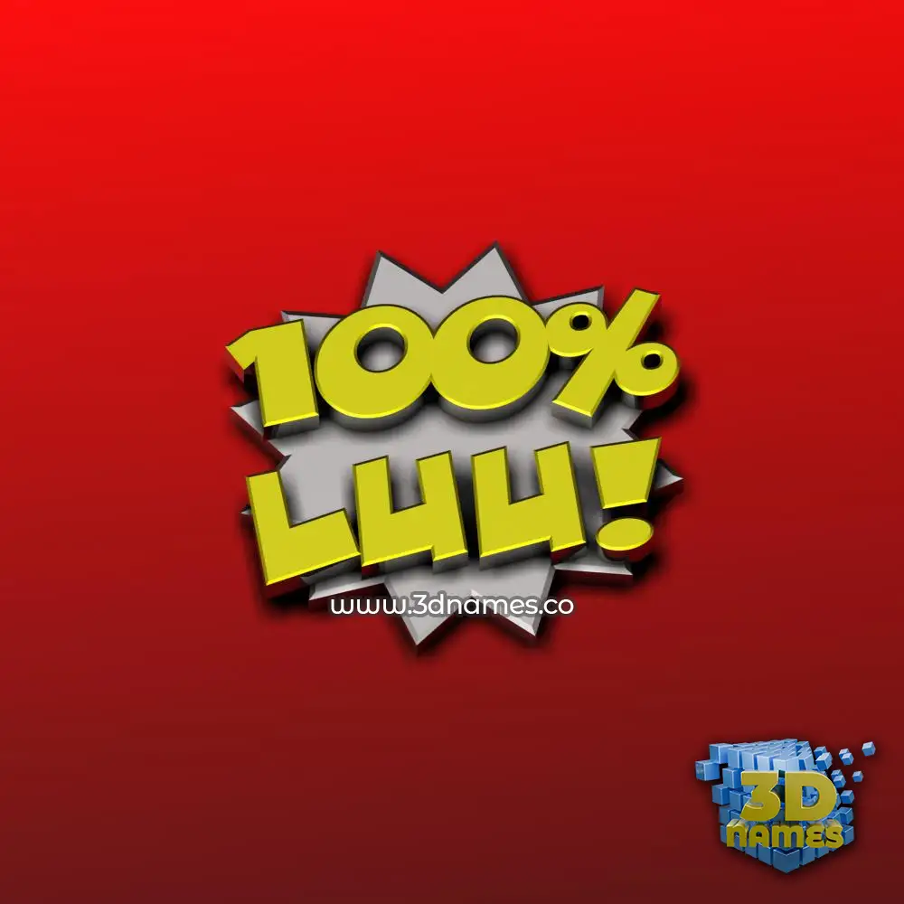 luu in 100 Percent style - 3D name wallpaper