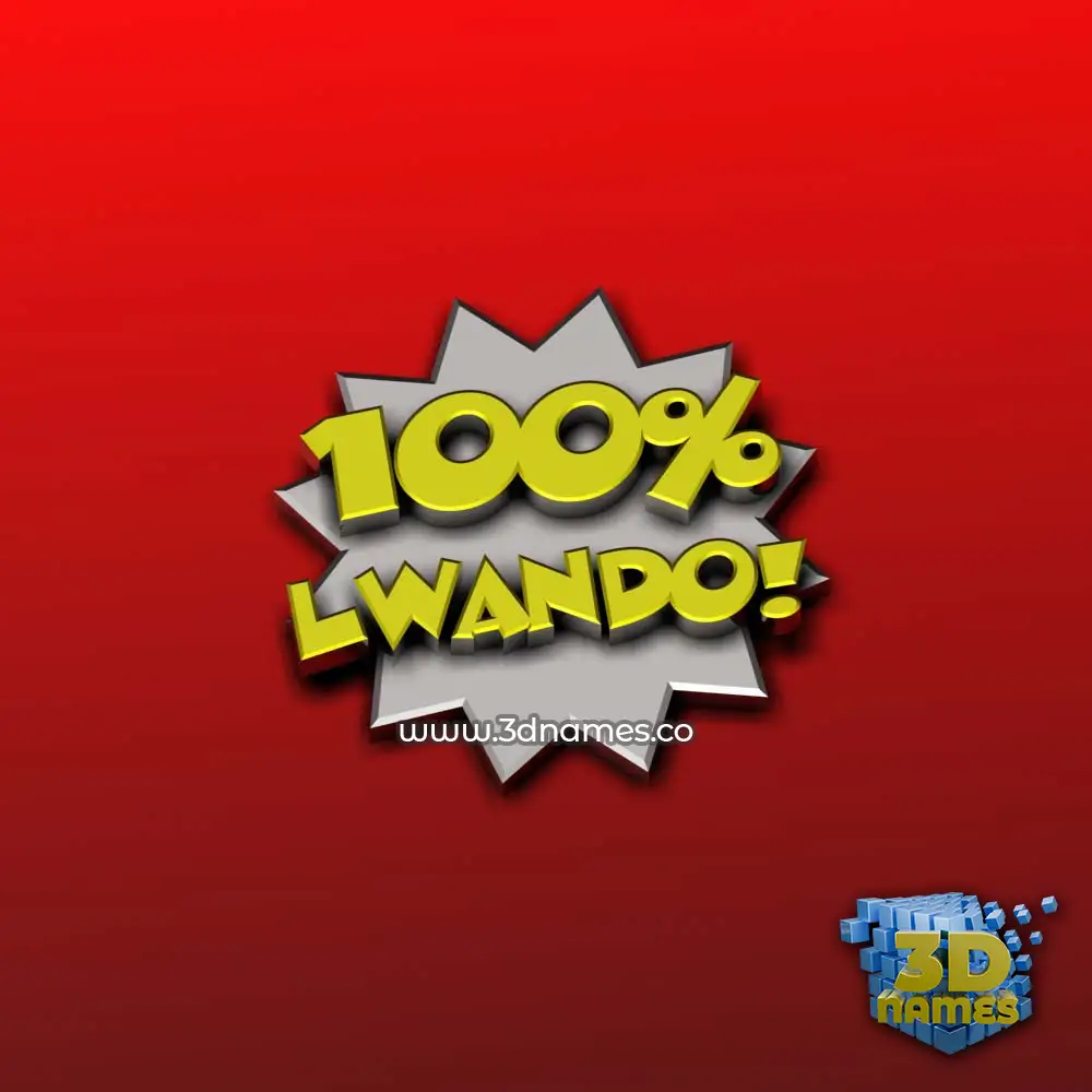 lwando in 100 Percent style - 3D name wallpaper