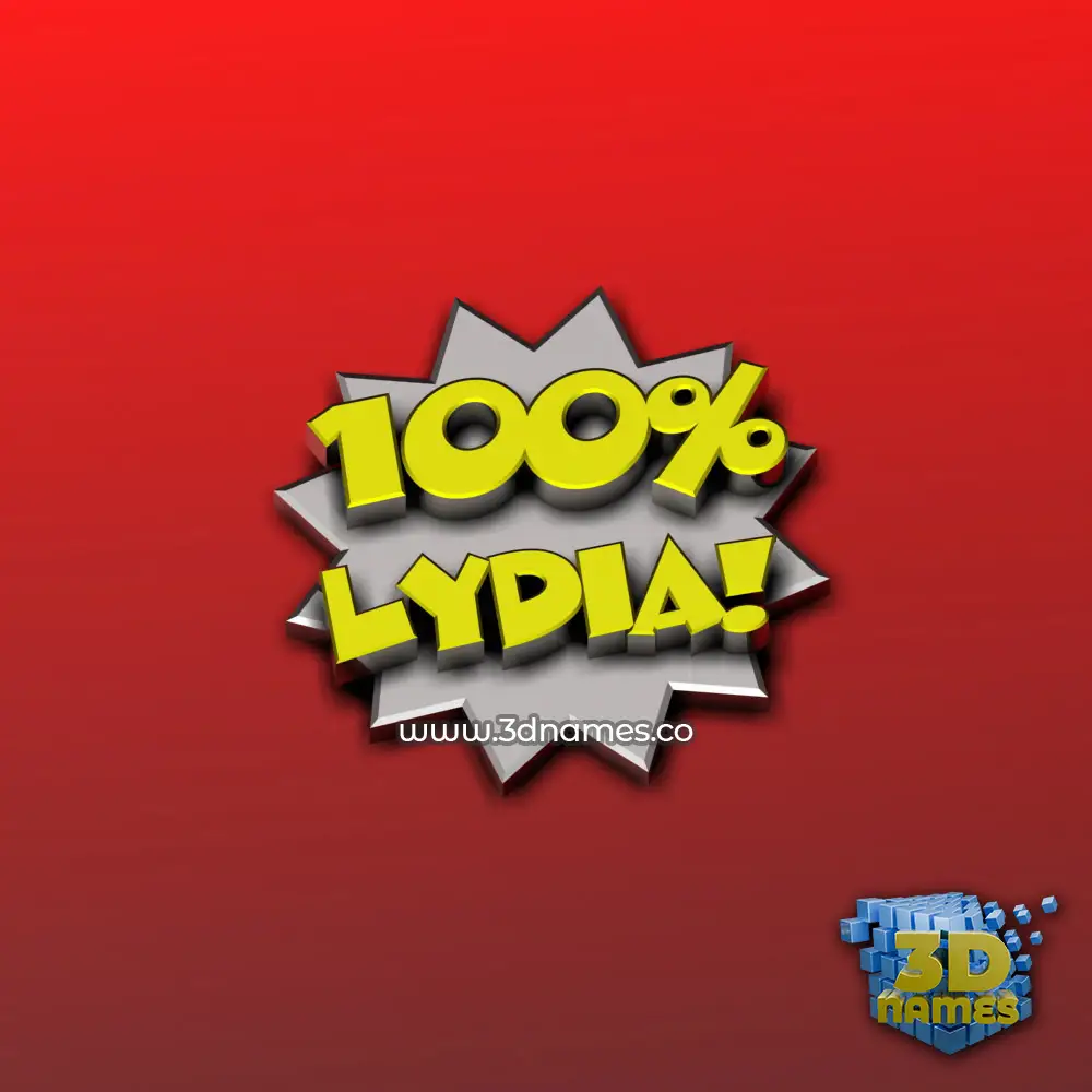 lydia in 100 Percent style - 3D name wallpaper