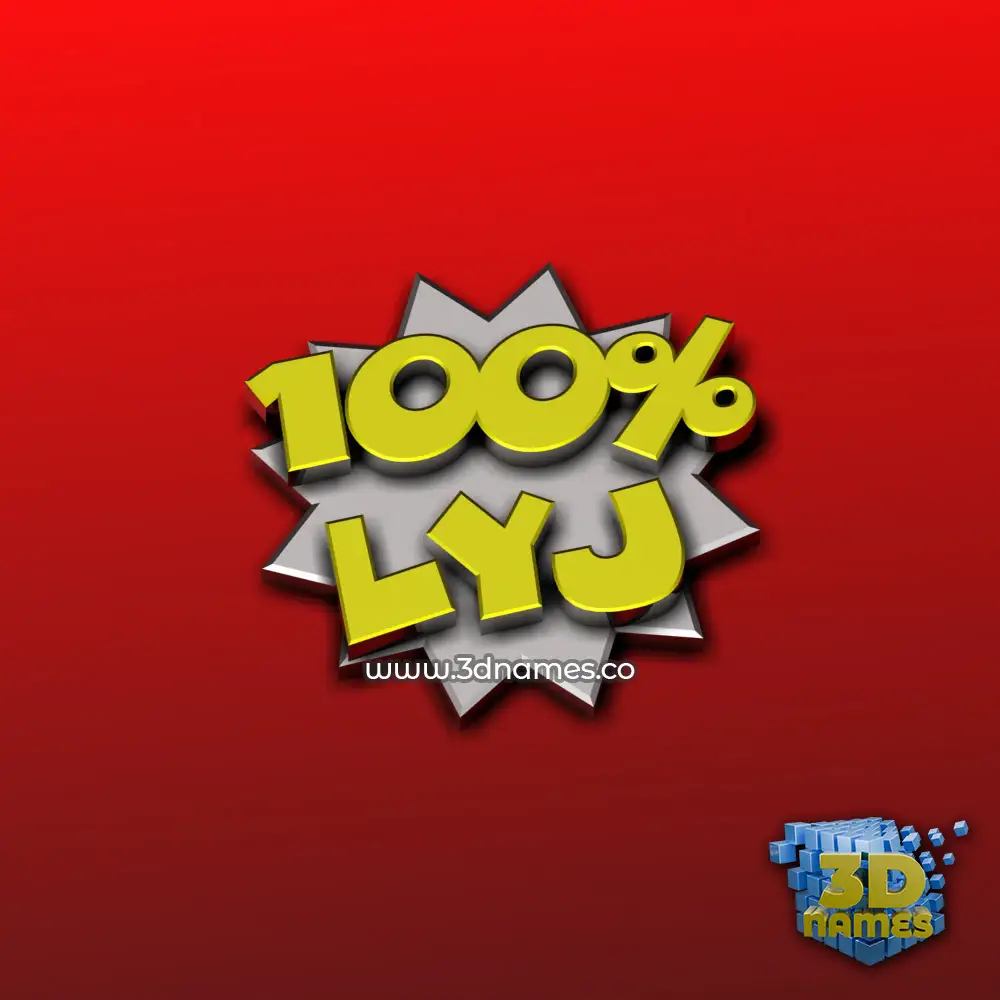 lyj in 100 Percent style - 3D name wallpaper