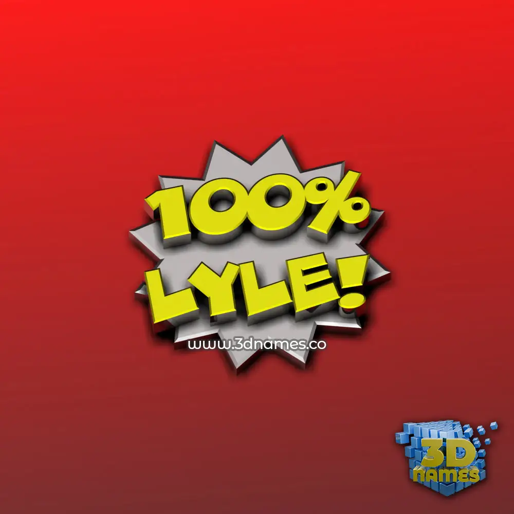 lyle in 100 Percent style - 3D name wallpaper