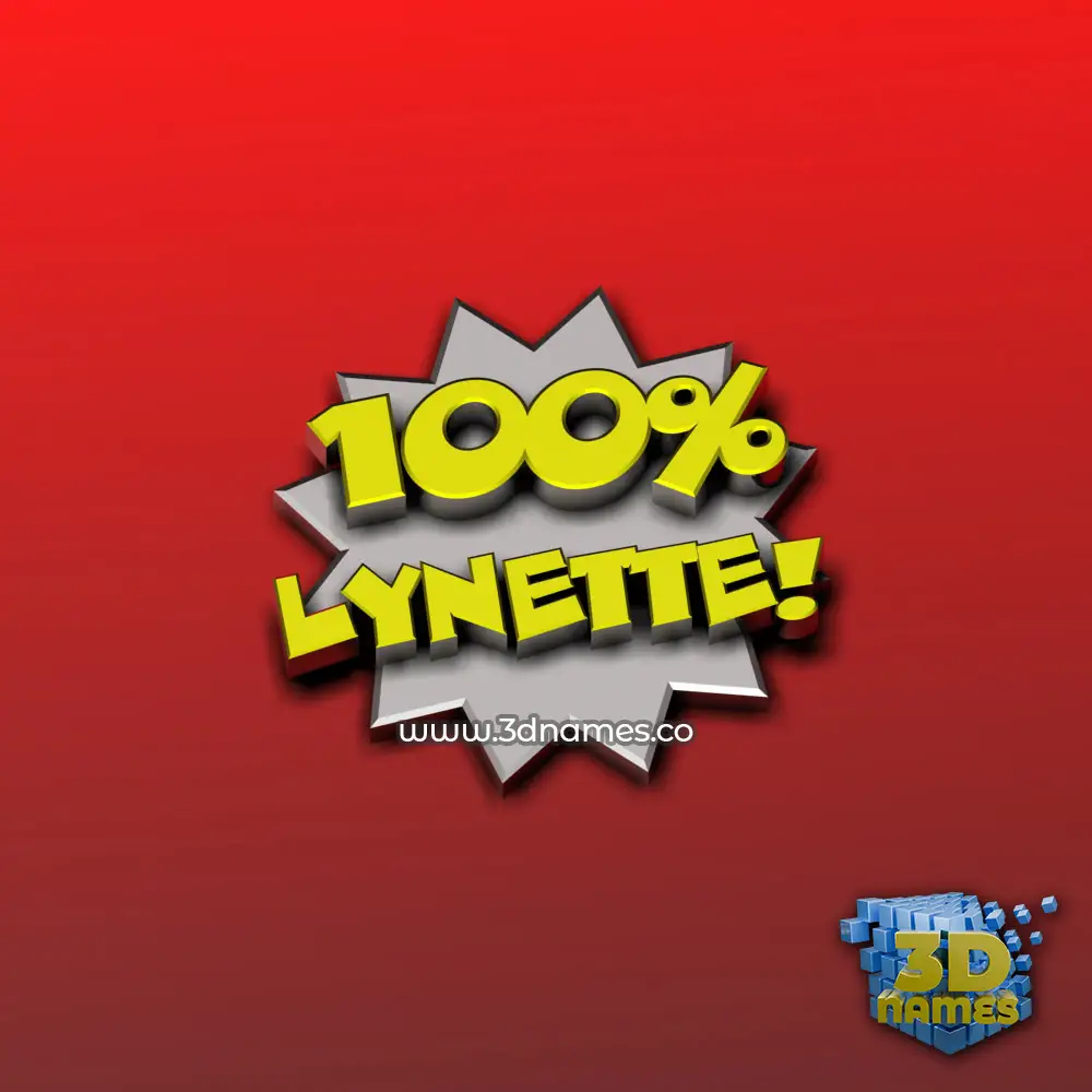 lynette in 100 Percent style - 3D name wallpaper