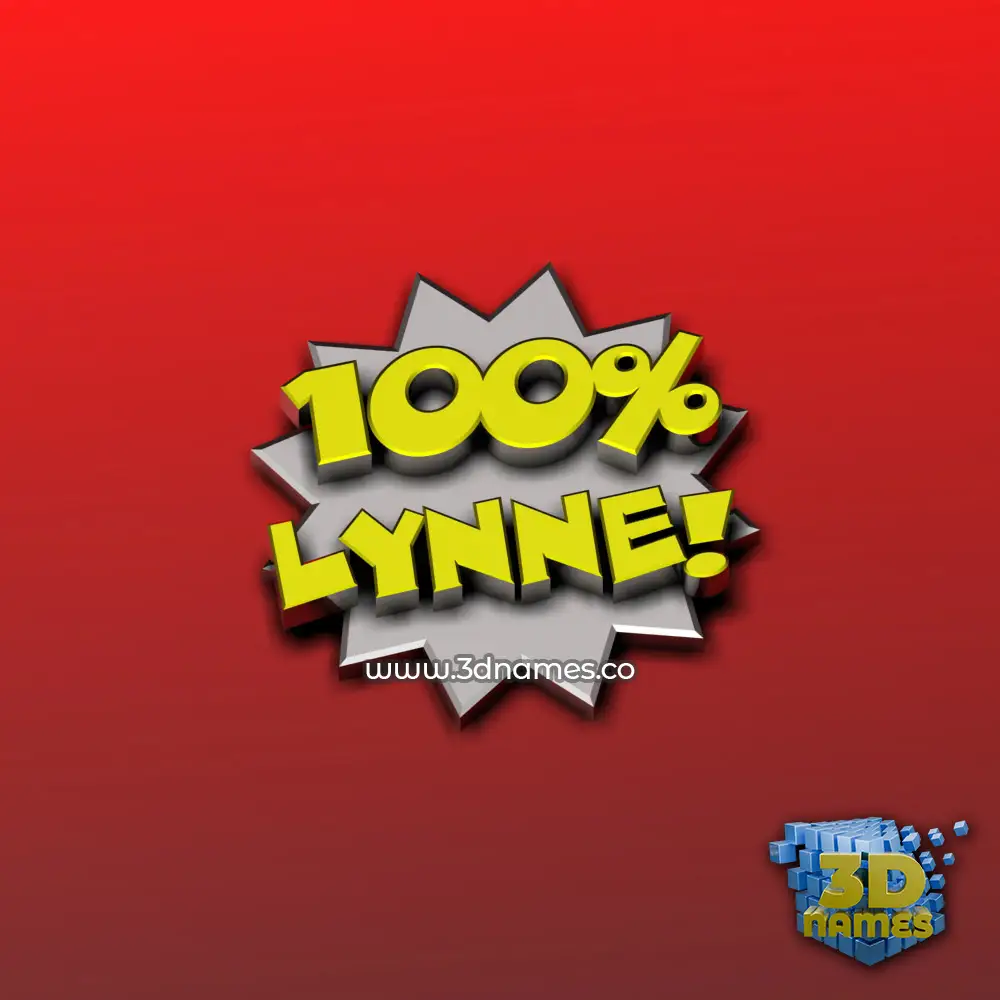 lynne in 100 Percent style - 3D name wallpaper