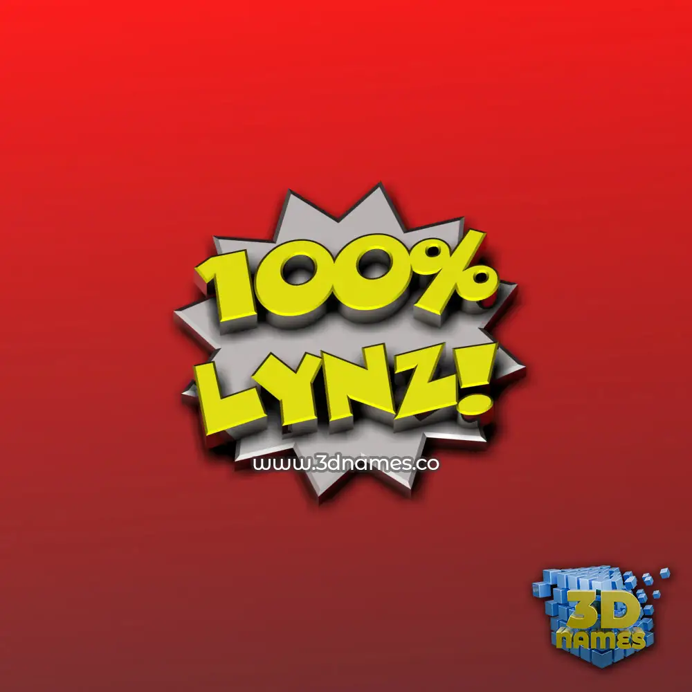 lynz in 100 Percent style - 3D name wallpaper