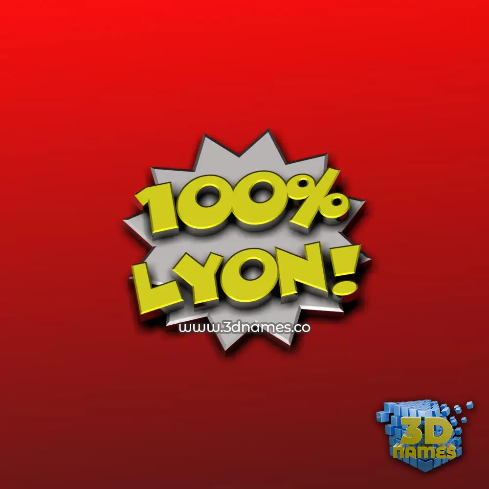 lyon in 100 Percent style - 3D name wallpaper
