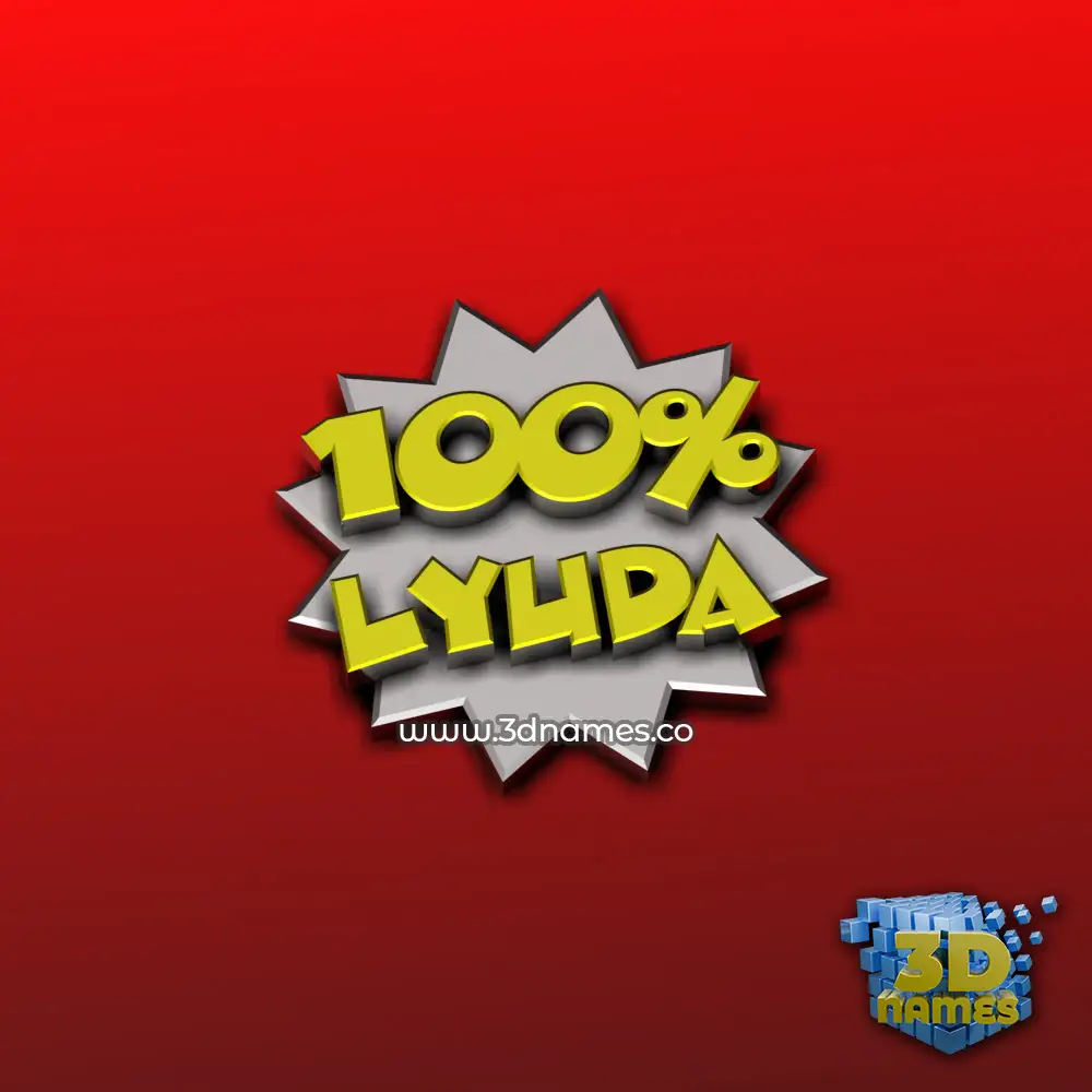 lyuda in 100 Percent style - 3D name wallpaper