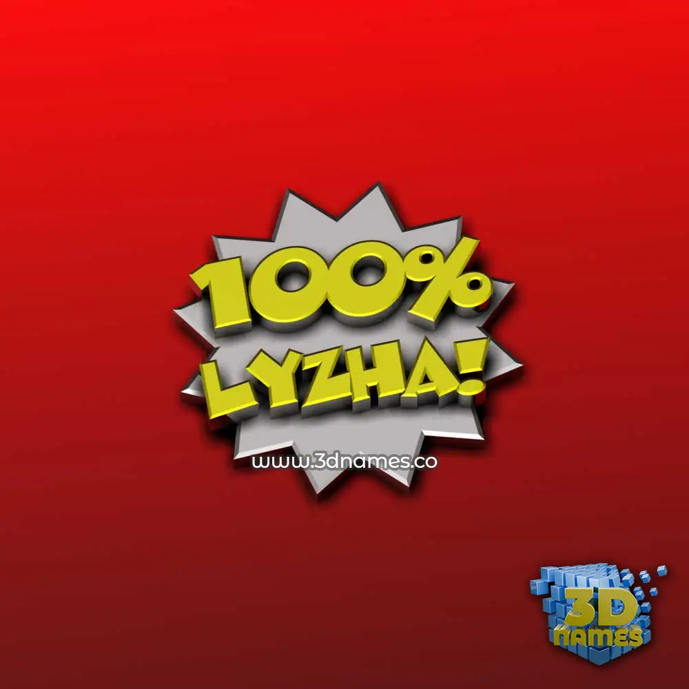 lyzha in 100 Percent style - 3D name wallpaper
