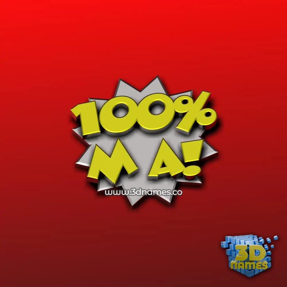 m a in 100 Percent style - 3D name wallpaper