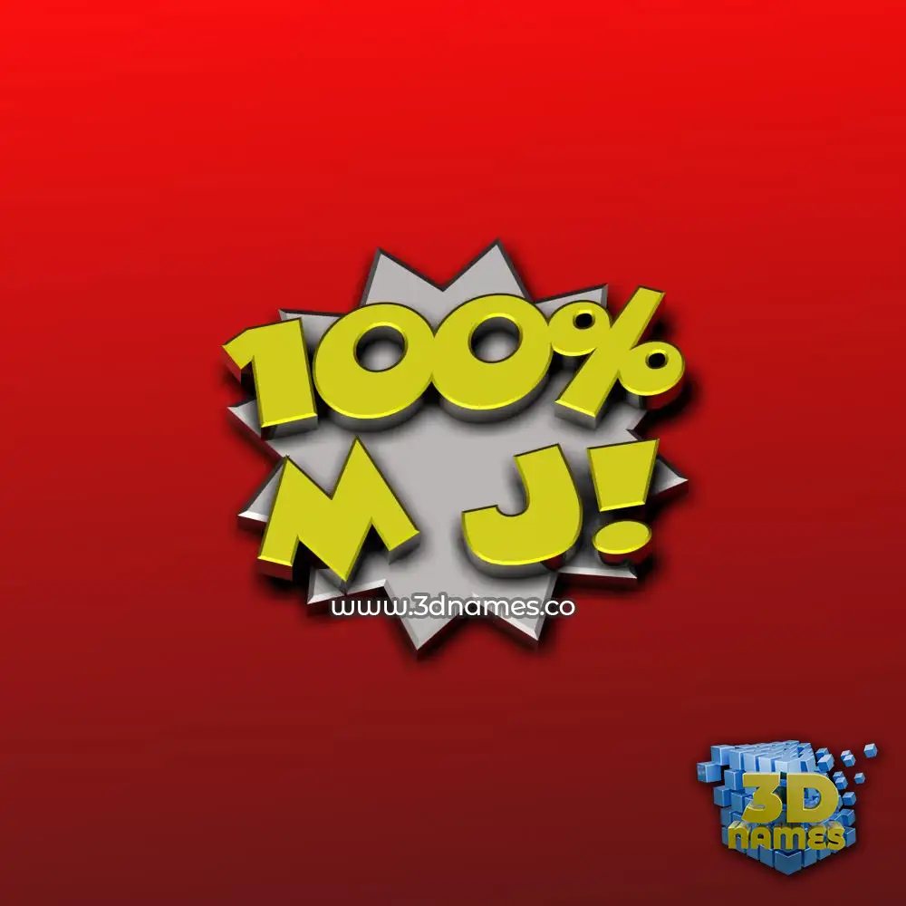 m j in 100 Percent style - 3D name wallpaper