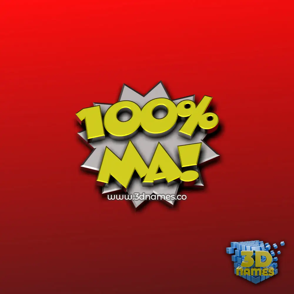 ma in 100 Percent style - 3D name wallpaper