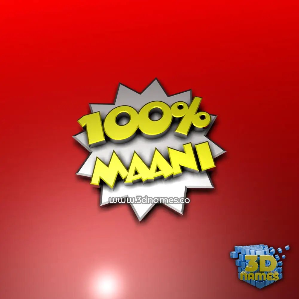 maani in 100 Percent style - 3D name wallpaper