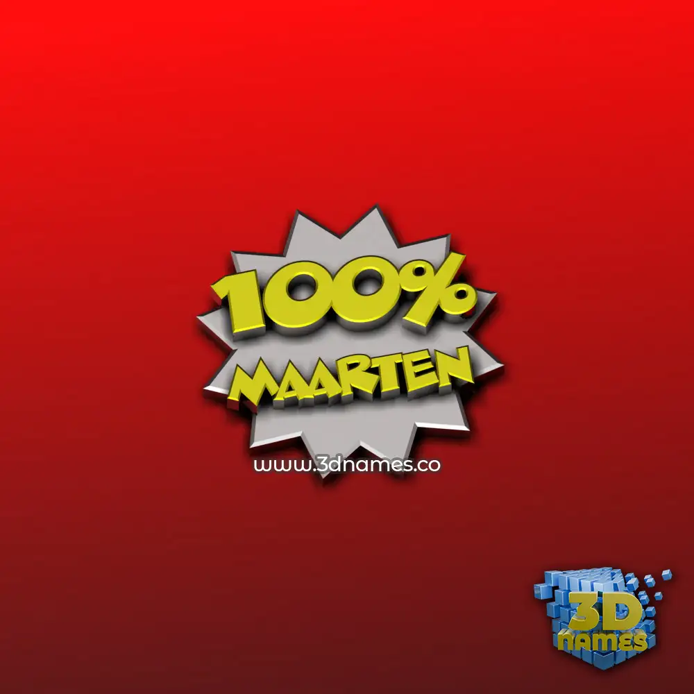 maarten in 100 Percent style - 3D name wallpaper