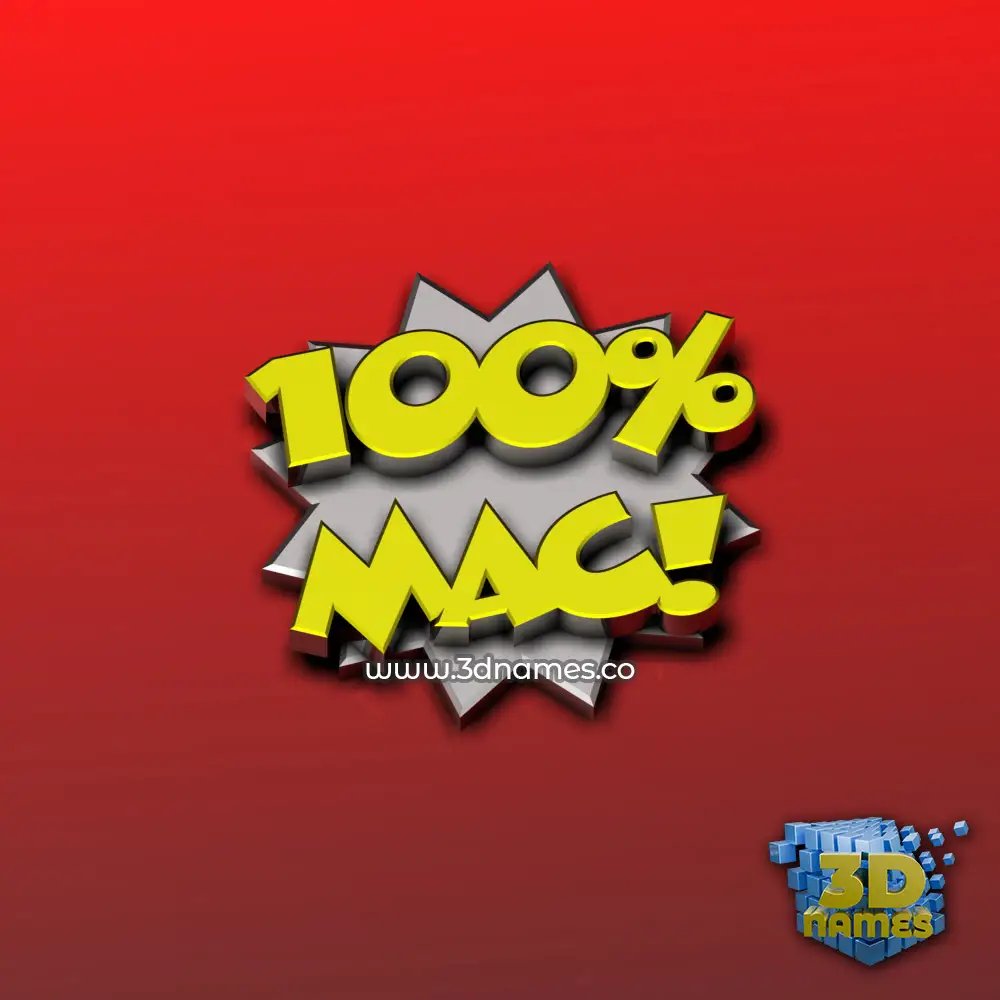 mac in 100 Percent style - 3D name wallpaper
