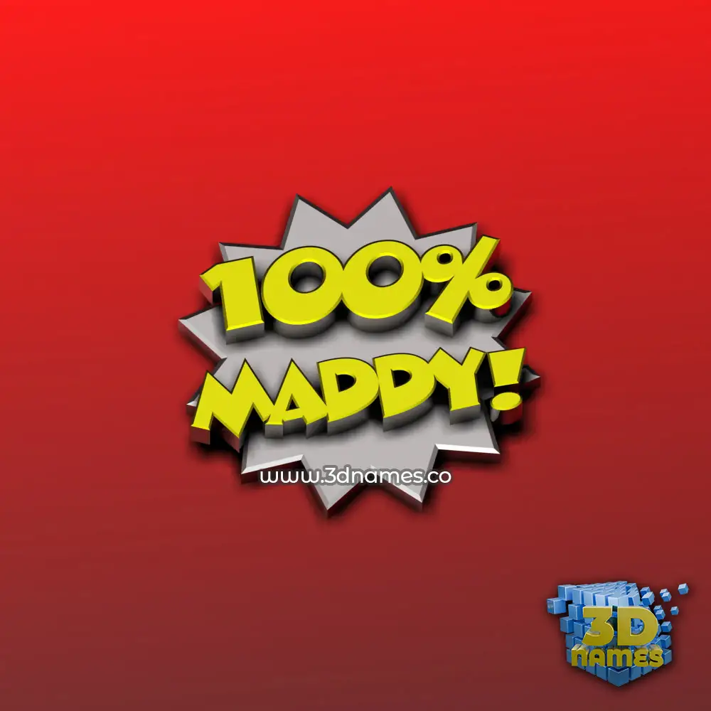 maddy in 100 Percent style - 3D name wallpaper
