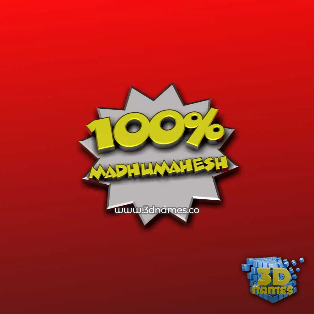 madhumahesh in 100 Percent style - 3D name wallpaper