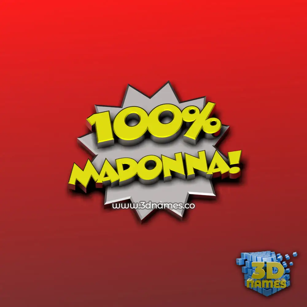 madonna in 100 Percent style - 3D name wallpaper