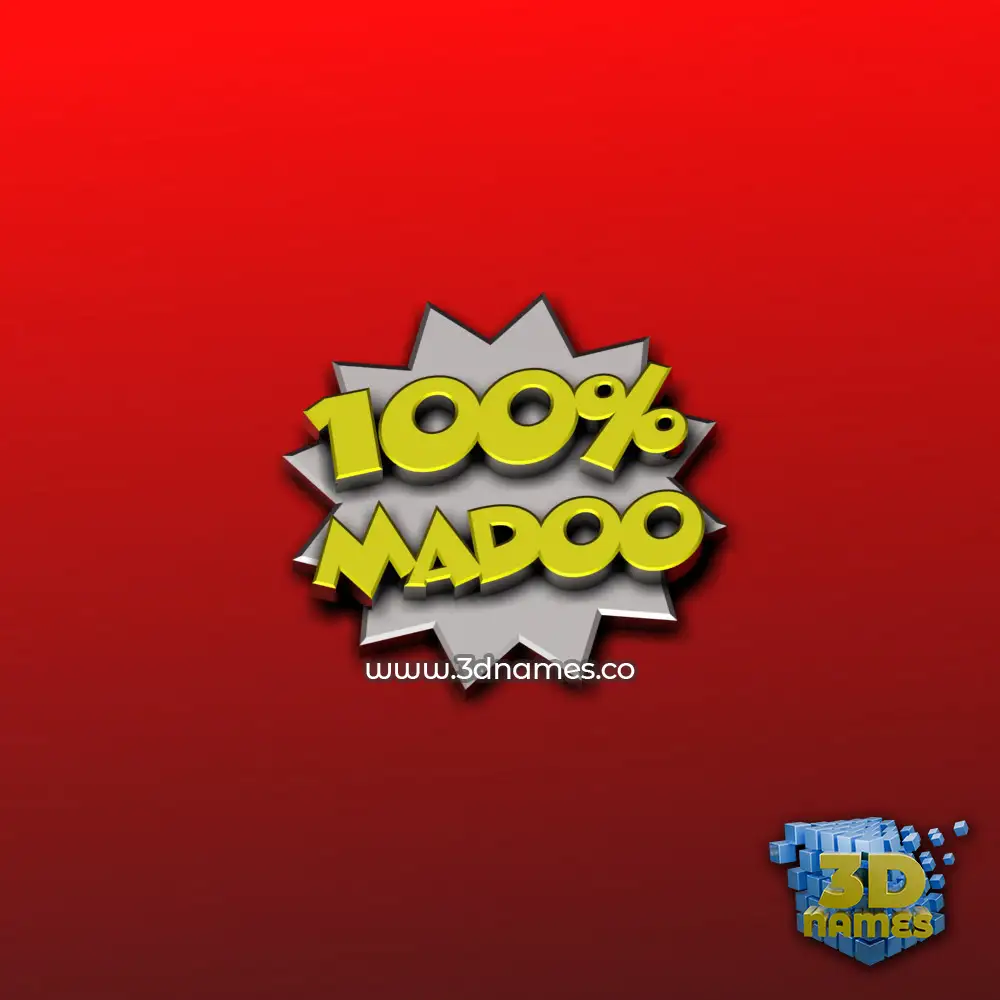 madoo in 100 Percent style - 3D name wallpaper