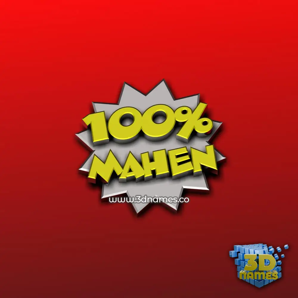 mahen in 100 Percent style - 3D name wallpaper