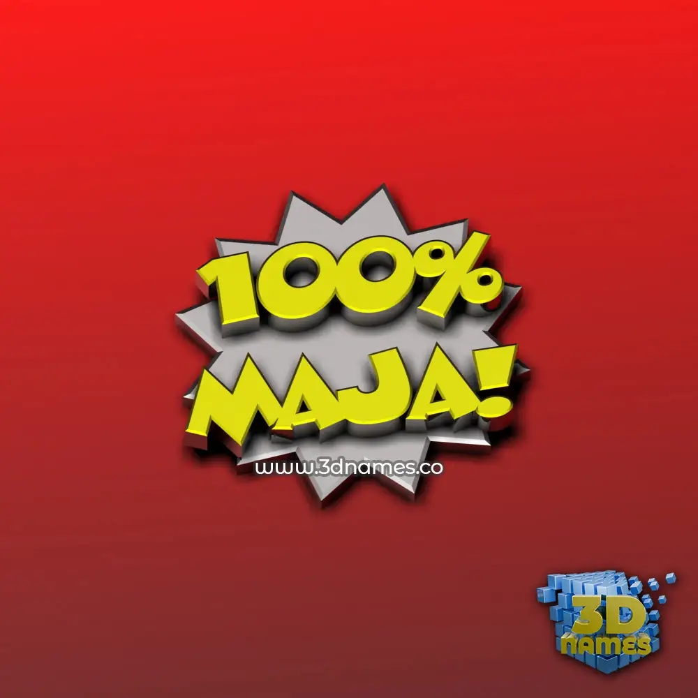 maja in 100 Percent style - 3D name wallpaper