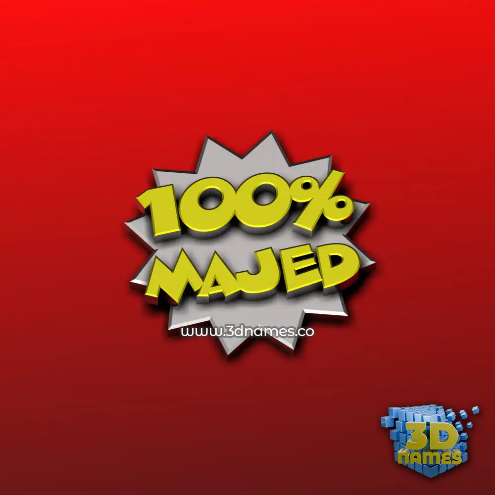 majed in 100 Percent style - 3D name wallpaper