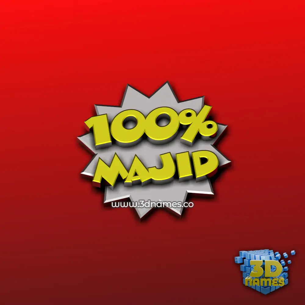 majid in 100 Percent style - 3D name wallpaper