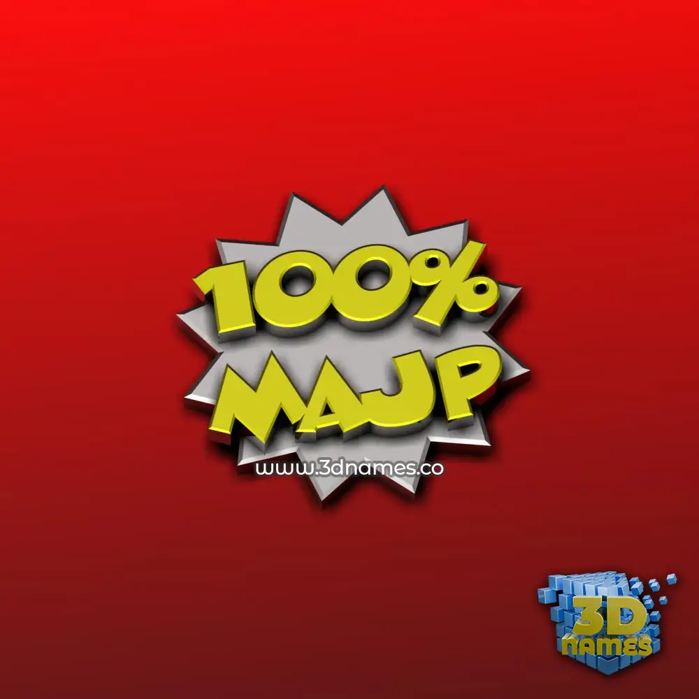 majp in 100 Percent style - 3D name wallpaper