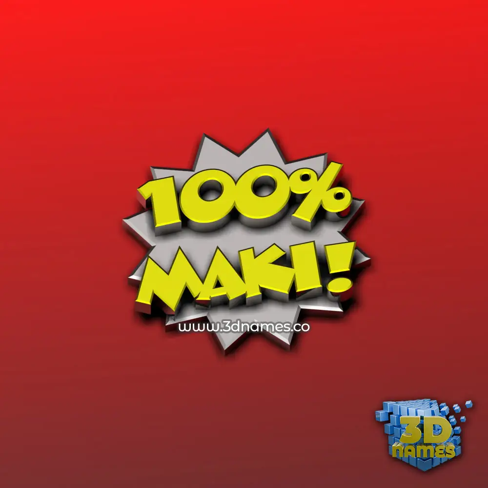 maki in 100 Percent style - 3D name wallpaper