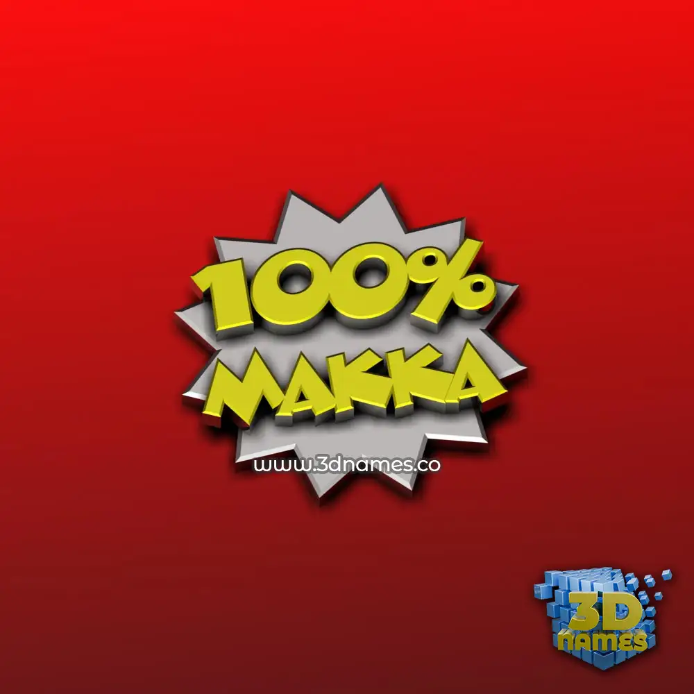 makka in 100 Percent style - 3D name wallpaper