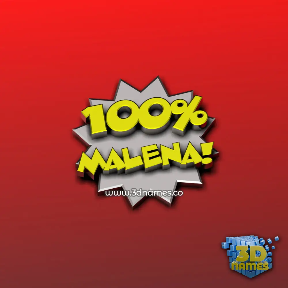 malena in 100 Percent style - 3D name wallpaper