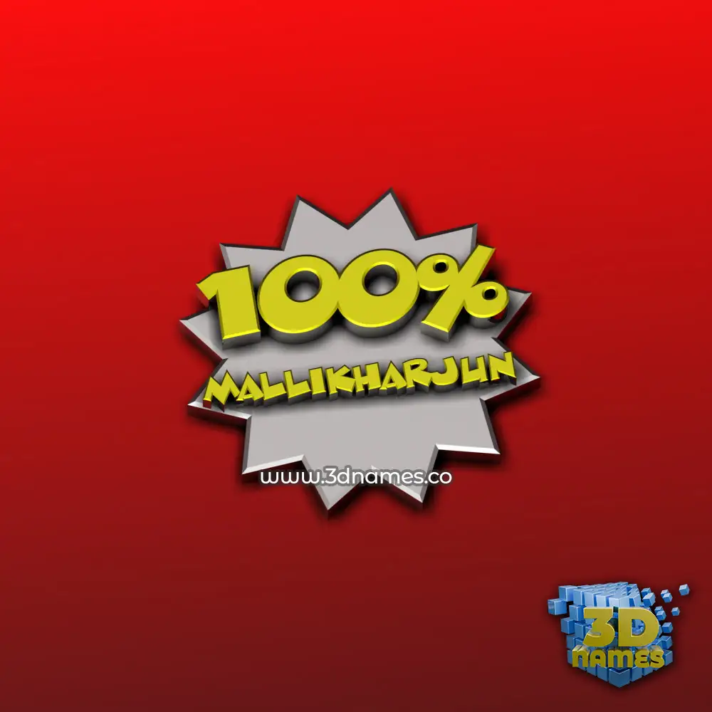 mallikharjun in 100 Percent style - 3D name wallpaper
