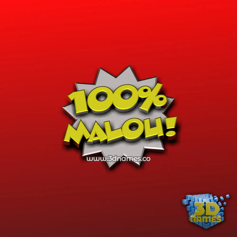 malou in 100 Percent style - 3D name wallpaper