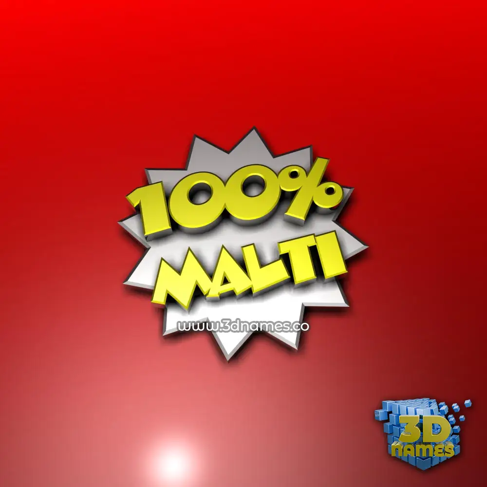 malti in 100 Percent style - 3D name wallpaper