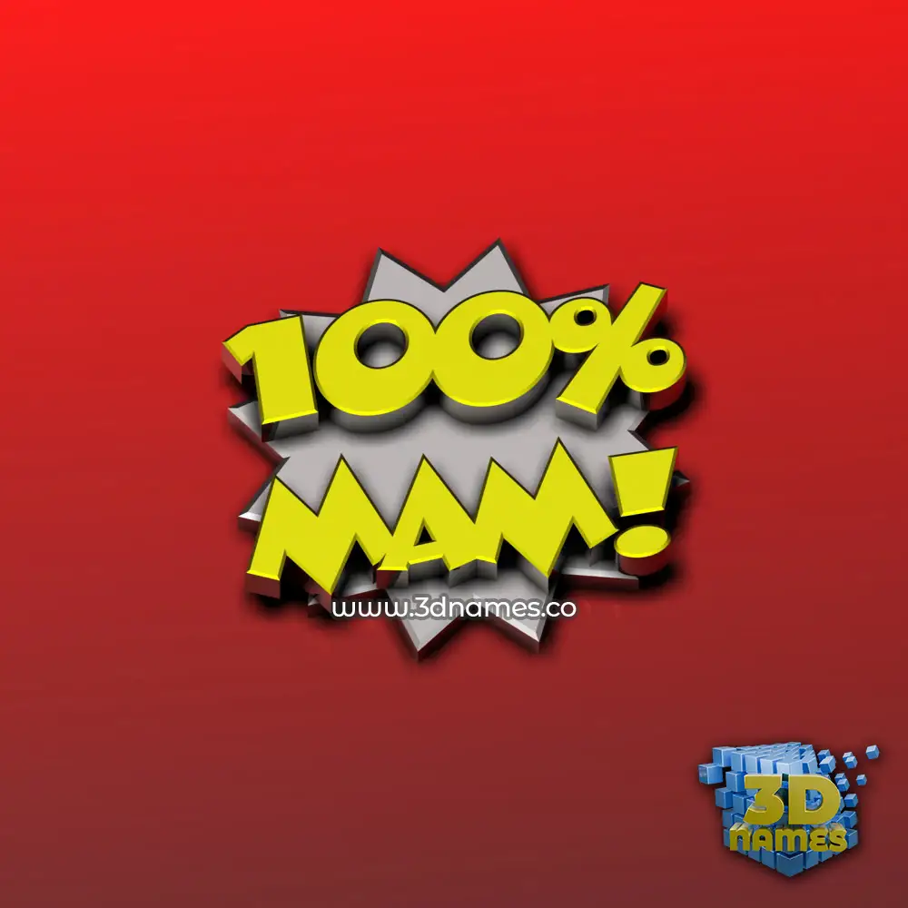 mam in 100 Percent style - 3D name wallpaper