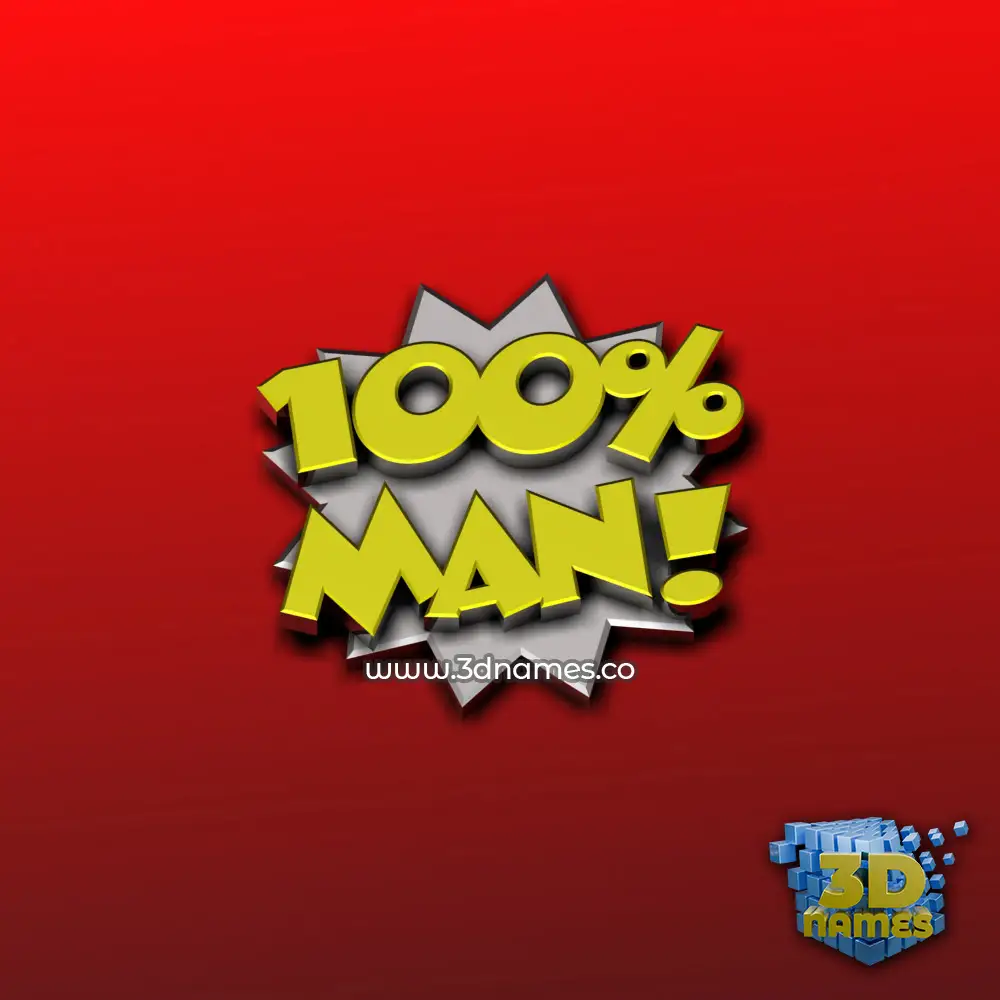 man in 100 Percent style - 3D name wallpaper