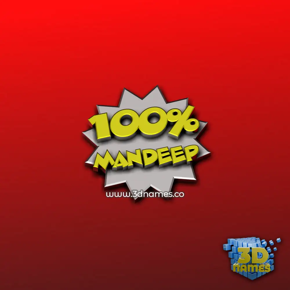 mandeep in 100 Percent style - 3D name wallpaper