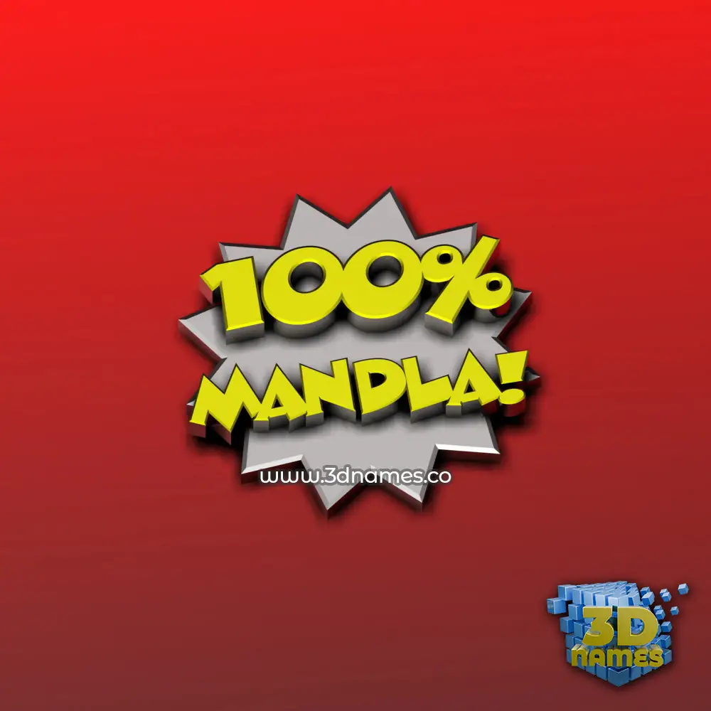mandla in 100 Percent style - 3D name wallpaper